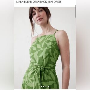 Banana Republic Factory Green Leaf Print Mini Dress